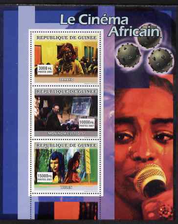 Guinea - Conakry 2007 African Cinema perf sheetlet containing 3 values unmounted mint