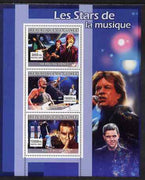Guinea - Conakry 2007 Male Music Stars perf sheetlet containing 3 values (Rolling Stones, Sting, Robbie Williams) unmounted mint