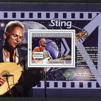 Guinea - Conakry 2007 Male Music Stars (Sting) perf souvenir sheet unmounted mint