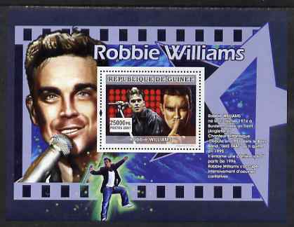 Guinea - Conakry 2007 Male Music Stars (Robbie Williams) perf souvenir sheet unmounted mint