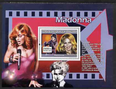 Guinea - Conakry 2007 Female Music Stars (Madonna) perf souvenir sheet unmounted mint