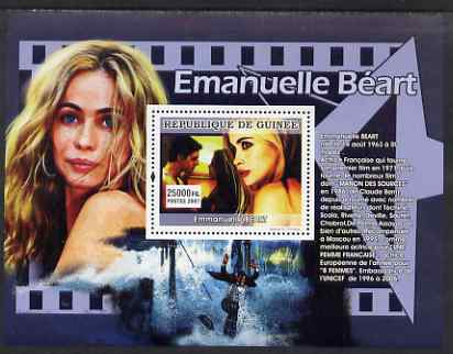 Guinea - Conakry 2007 French Film Stars (Emmanuelle Beart) perf souvenir sheet unmounted mint