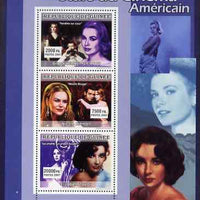 Guinea - Conakry 2007 Female Film Stars perf sheetlet containing 3 values (Grace Kelly, Nicole Kidman, Elizabeth Taylor) unmounted mint