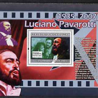 Guinea - Conakry 2007 Luciano Pavarotti (born 12 Oct 1935) perf souvenir sheet unmounted mint