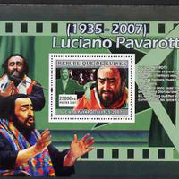 Guinea - Conakry 2007 Luciano Pavarotti (Pavarotti loved to produce..) perf souvenir sheet unmounted mint
