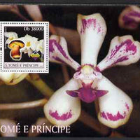 St Thomas & Prince Islands 2003 Mushrooms and Orchids perf souvenir sheet unmounted mint Mi Bl 1426