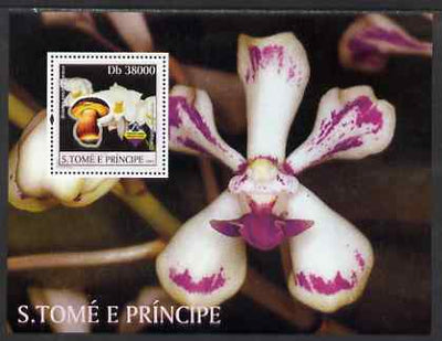 St Thomas & Prince Islands 2003 Mushrooms and Orchids perf souvenir sheet unmounted mint Mi Bl 1426