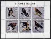 St Thomas & Prince Islands 2003 Birds of Prey (with Rotary & Lions International symbols) perf sheetlet containing 6 values unmounted mint Mi 2073-78