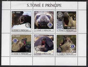 St Thomas & Prince Islands 2003 Seals (with Rotary & Lions International symbols) perf sheetlet containing 6 values unmounted mint Mi 2142-47