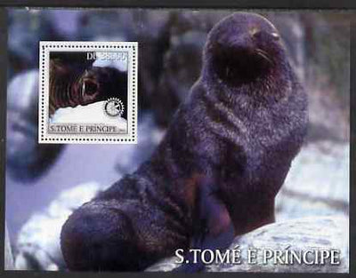 St Thomas & Prince Islands 2003 Seals (with Rotary & Lions Internationsl symbols) perf souvenir sheet unmounted mint Mi Bl 1446