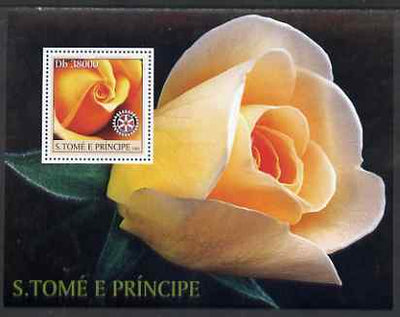 St Thomas & Prince Islands 2003 Roses (with Rotary symbol) perf souvenir sheet unmounted mint Mi Bl 1432