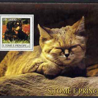 St Thomas & Prince Islands 2003 Cats & Dogs (black & tan puppy) perf souvenir sheet unmounted mint Mi Bl 1443