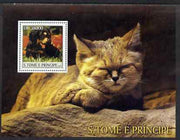 St Thomas & Prince Islands 2003 Cats & Dogs (black & tan puppy) perf souvenir sheet unmounted mint Mi Bl 1443