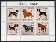 St Thomas & Prince Islands 2003 Dogs (with Red Cross symbol) perf sheetlet containing 6 values unmounted mint Mi 2130-35