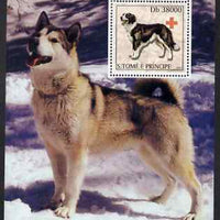 St Thomas & Prince Islands 2003 Dogs (with Red Cross symbol) perf souvenir sheet unmounted mint Mi Bl 1445
