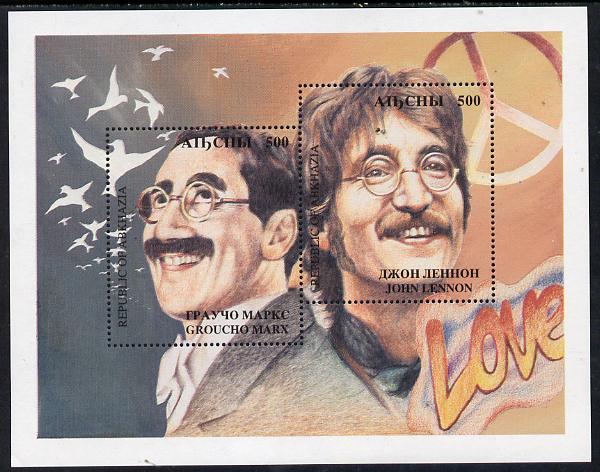 Abkhazia 1994 Groucho Marx & John Lennon Commemoration m/sheet unmounted mint