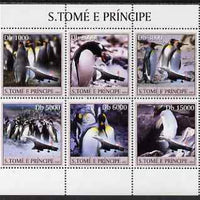 St Thomas & Prince Islands 2003 Penguins & Concorde perf sheetlet containing 6 values unmounted mint Mi 2055-60