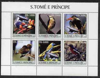 St Thomas & Prince Islands 2003 Birds & Concorde perf sheetlet containing 6 values unmounted mint Mi 2061-66