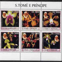 St Thomas & Prince Islands 2003 Orchids (with Pope Jean-Paul II) perf sheetlet containing 6 values unmounted mint Mi 2037-42