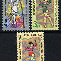 Ukraine 1992 Barcelona Olympic Games set of 3 (Pole Vault & Gymnastics) SG 54-56 unmounted mint