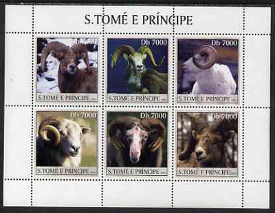 St Thomas & Prince Islands 2003 Moufflons (Wild Rams) perf sheetlet containing 6 values unmounted mint Mi 2154-59