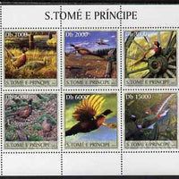St Thomas & Prince Islands 2003 Pheasants perf sheetlet containing 6 values unmounted mint Mi 2067-72