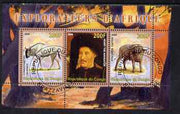 Congo 2008 Explorers of Africa #2 - Henry the Navigator perf sheetlet containing 3 values cto used