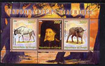 Congo 2008 Explorers of Africa #2 - Henry the Navigator perf sheetlet containing 3 values unmounted mint