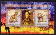 Congo 2008 Explorers of Africa #3 - Mary Henrietta KIngsley perf sheetlet containing 3 values cto used