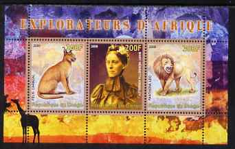 Congo 2008 Explorers of Africa #3 - Mary Henrietta KIngsley perf sheetlet containing 3 values unmounted mint