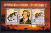 Congo 2008 Explorers of Africa #4 - Mungo Park perf sheetlet containing 3 values cto used