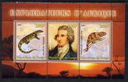 Congo 2008 Explorers of Africa #4 - Mungo Park perf sheetlet containing 3 values unmounted mint