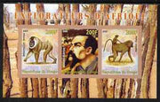 Congo 2008 Explorers of Africa #5 - Richard Burton imperf sheetlet containing 3 values unmounted mint