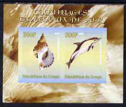 Congo 2008 Shells & Marine Life #2 imperf sheetlet containing 2 values unmounted mint