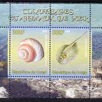 Congo 2008 Shells & Marine Life #3 perf sheetlet containing 2 values unmounted mint
