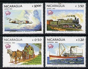 Nicaragua 1982 Universal Postal Union Membership Centenary (Mailcoach, Packet Steamer, Loco & Airliner) set of 4 unmounted mint, SG 2355-58