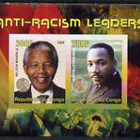 Congo 2008 Nobel Peace Prize Winners - Mandela & Martin Luther King imperf sheetlet containing 2 values unmounted mint