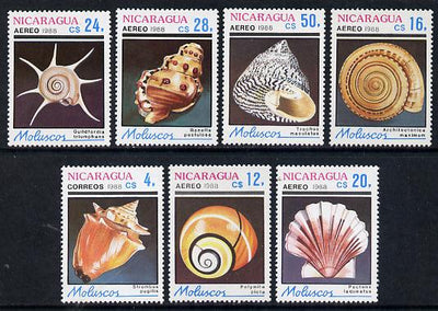 Nicaragua 1988 Molluscs set of 7 unmounted mint, SG 2997-3003