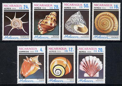 Nicaragua 1988 Molluscs set of 7 unmounted mint, SG 2997-3003