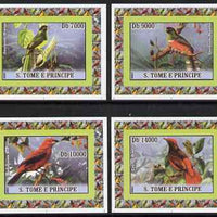 St Thomas & Prince Islands 2007 Birds set of 4 imperf deluxe sheetlets unmounted mint