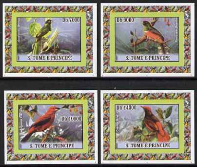 St Thomas & Prince Islands 2007 Birds set of 4 imperf deluxe sheetlets unmounted mint