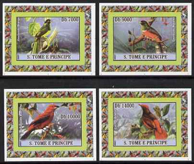 St Thomas & Prince Islands 2007 Birds set of 4 imperf deluxe sheetlets unmounted mint