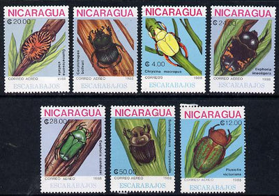 Nicaragua 1988 Beetles set of 7 unmounted mint, SG 3011-17, Scott #1726-32