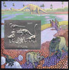 Guyana 1994 Prehistoric Animals #2 - $600 m/sheet with design embossed in silver foil on thin card unmounted mint