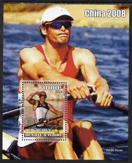 Ivory Coast 2006 Beijing Olympics - Rowing Olaf Tufte #1 perf s/sheet unmounted mint