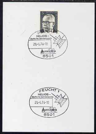 Postmark - West Germany 1974 postcard bearing 5pfg stamp with special cancellation for Helios Solar Probe