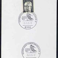 Postmark - West Germany 1976 postcard bearing 5pfg stamp with special cancellation for 19th International Winter Sport Week