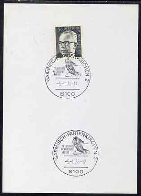 Postmark - West Germany 1976 postcard bearing 5pfg stamp with special cancellation for 19th International Winter Sport Week