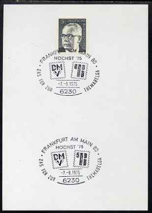 Postmark - West Germany 1975 postcard bearing 5pfg stamp with special cancellation for ThemaBelga Stamp Exhibition