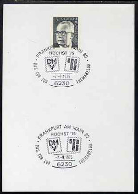 Postmark - West Germany 1975 postcard bearing 5pfg stamp with special cancellation for ThemaBelga Stamp Exhibition